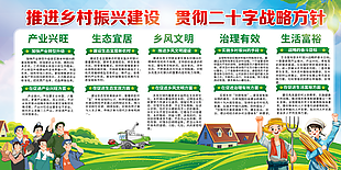 推进乡村振兴建设公益展板