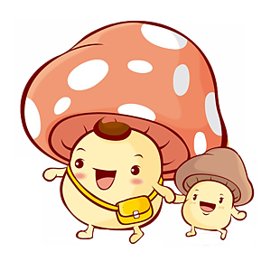 蘑菇 卡通 小孩 亲子