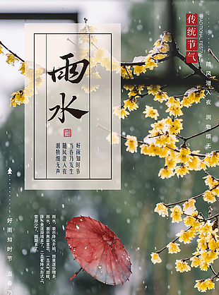 传统文化之雨水节气海报