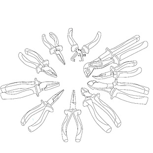 钳子线描图