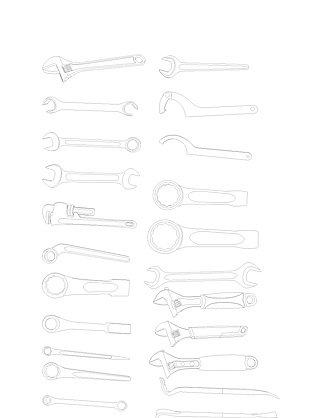 扳手线描图