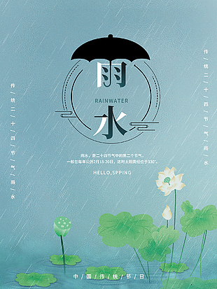 24节气雨水海报