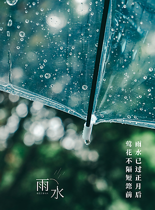 雨水意境创意海报