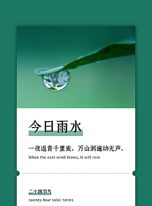 简约雨水节气海报设计