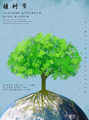 环境保护植树节海报