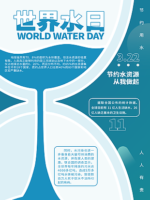 节约水资源世界水日海报设计