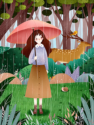 春季清明节插画图片
