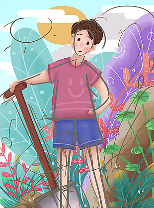 劳动节劳动创意插画设计