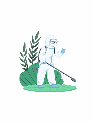 卡通防疫消毒手绘图案