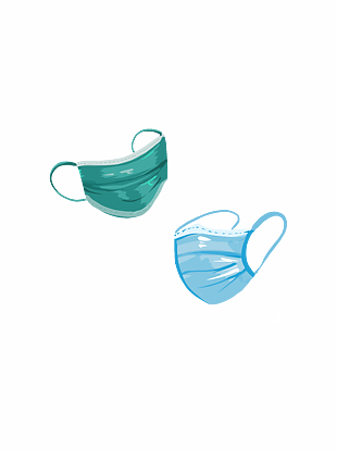 手绘医用口罩卡通图片