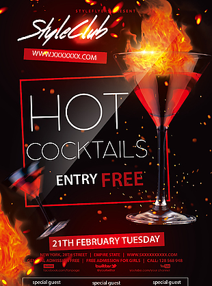 夜店酒会狂欢宣传单