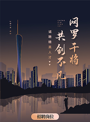 创意大气招聘海报图片