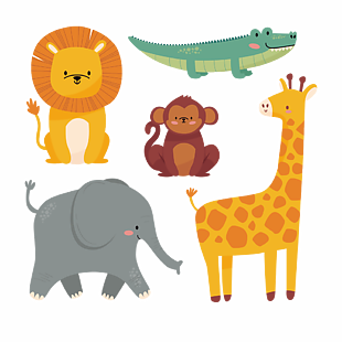 可爱动物手绘卡通图片