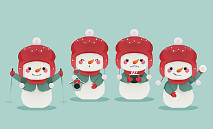 圣诞节雪人装饰图案设计