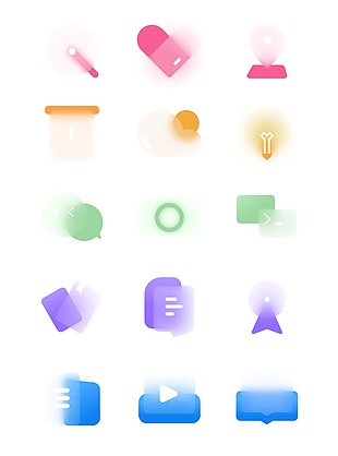 彩色渐变指示图标icon设计