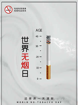 关爱健康远离香烟海报图