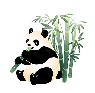 卡通熊猫手绘图片