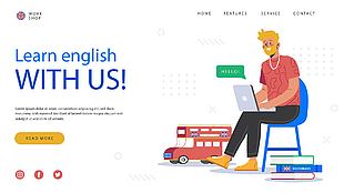 英语在线学习UI网站界面设计