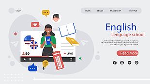 在线英语网站排版UI设计