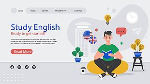 英语在线教育网站UI界面设计