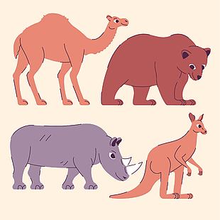 可爱森林小动物卡通插画设计