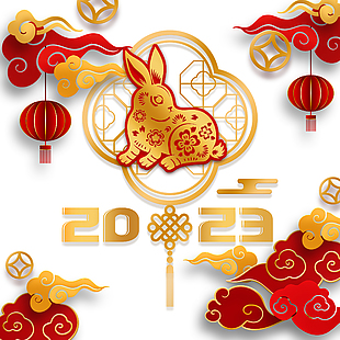 兔年新年设计元素图片下载