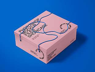 粉色收纳盒包装样机设计