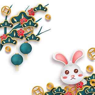 兔年装饰元素图案下载