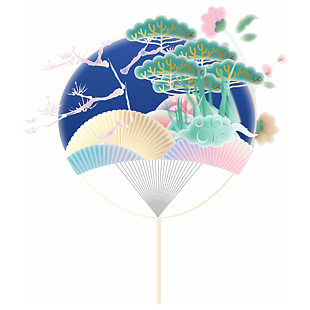国潮风团扇设计元素