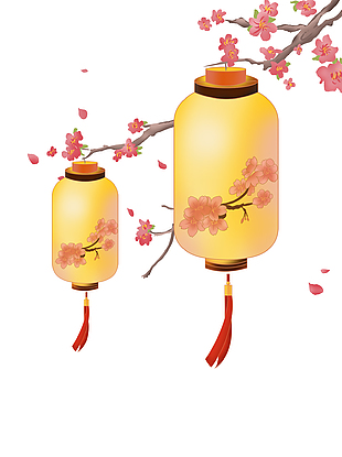 新年中国风灯笼装饰图案下载