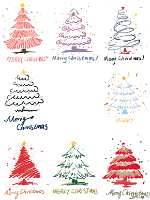 手绘圣诞树图片素材