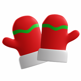 圣诞老人的红色手套素材图片
