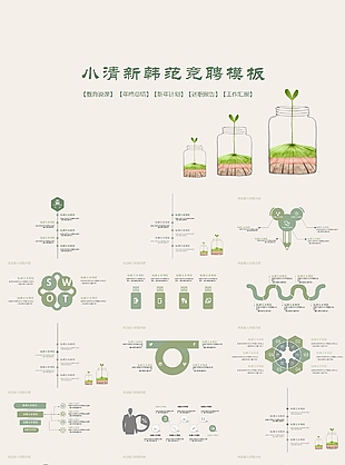 小清新韩范竞聘报告PPT模板下载