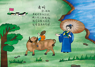 唐朝杜牧清明古诗配图素材下载