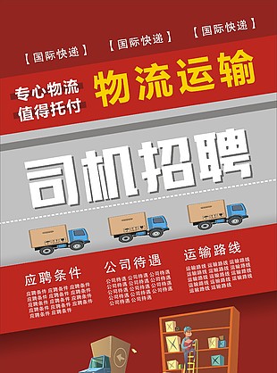 物流运输司机招聘海报下载