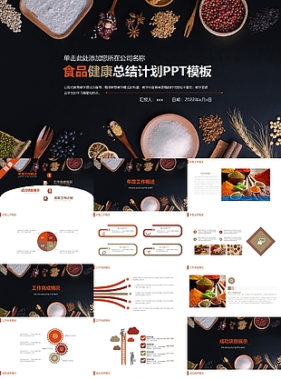创意简洁食品健康总结计划PPT模板