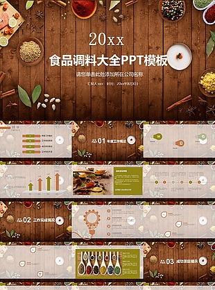 中国传统美食食品调料大全PPT模板