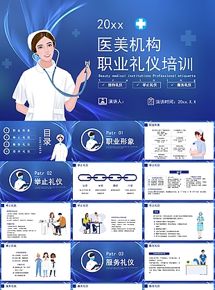 医美机构职业礼仪培训课件PPT模板