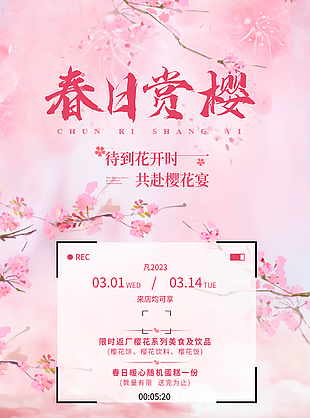 春日赏樱活动宣传海报设计