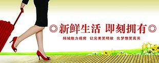 倾城魅力现房横版海报素材
