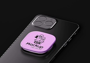 手机背部紫色支架VI样机素材下载