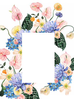 清新花卉边框矢量素材图片