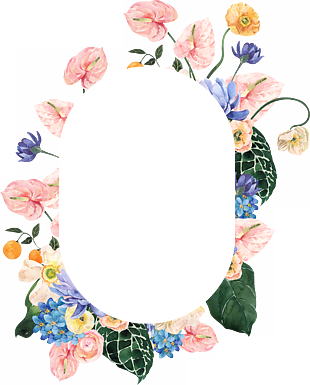 水彩花环花朵边框图片素材大全