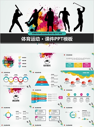 创意个性体育运动讲解课件PPT模板