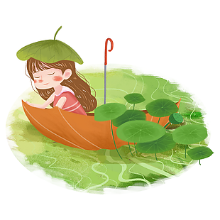 文艺清新夏天夏季卡通素材图片