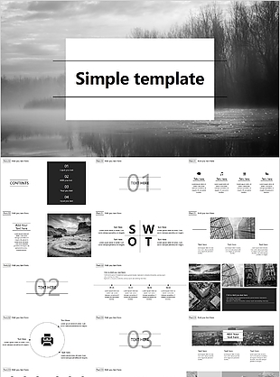 灰色简约风工作汇报总结PPT模板
