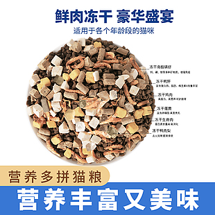 鲜肉冻干豪华盛宴猫粮主图设计