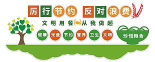 文明用餐厉行节约抵制浪费展板设计