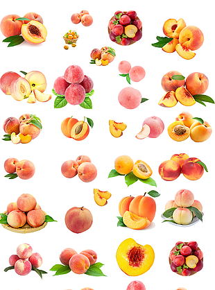粉色黄色桃子素材图设计