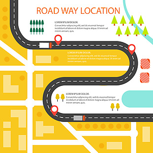 城市交通道路位置矢量图设计